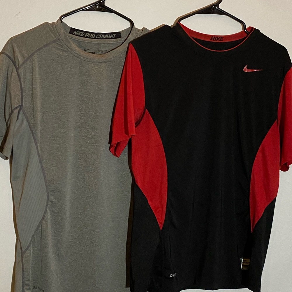 Two Nike Pro Combat Dri-Fit Shirts